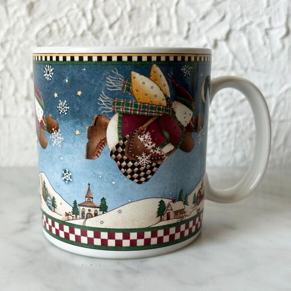 Debbie Mumm Snow Angel Village Mug Christmas Holiday Sakura Stoneware Cup - Picture 3 of 6